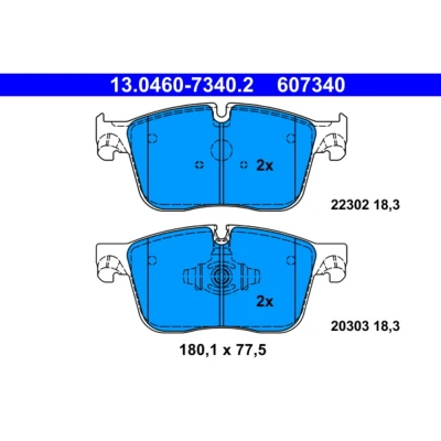 Bild av ATE 13.0460 7340.2 Jeu de plaquettes frein préparé pour indicateur d&#039;usure, contact signal d&#039;usure exclu JAGUAR: F Pace, XF Berline
