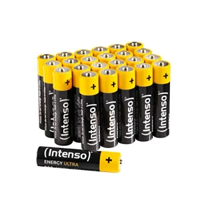 Bild av Intenso Energy Ultra AAA Micro LR03 alkaliska batterier låda med 24, gul svart