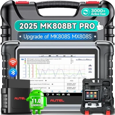 Bild av Autel MaxiCOM MK808BT PRO Android 11.0 OS (Uppgraderad av MaxiCheck MX808S MK808S MK808), 2024 Dubbelriktad Kontroll OBD2 Diagnostisk Scanner, All Systemdiagnos, 28+ Tjänster, Stöd BT506 MV108