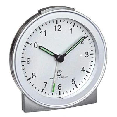 Bild av TFA Dostmann analog trådlös väckarklocka, plast, silver, (L) 81 x (B) 31 (H) 84 mm