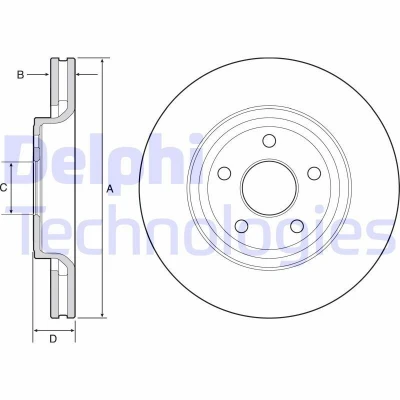 Bild av DELPHI BG9121C Disque de frein 350 32 5 ventilé revêtu à haute teneur en carbone sans roulement roue, bague ABS JEEP: GRAND CHEROKEE 4