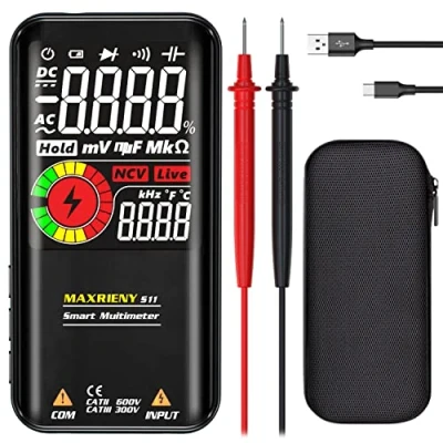 Bild av MAXRIENY Multimeter Digital Tester Uppladdningsbar Voltmeter 9999 Räkningar Intelligent Ohmmeter Kapacitans Motstånd Frekvens Kontinuitet Diod Arbetscykel V Alert Spänningstestare
