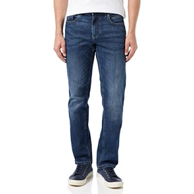 Bild av camel active Herr avslappnad passform jeans byxor Woodstock byxor, Mörkblå (indigo), 31W x 34L