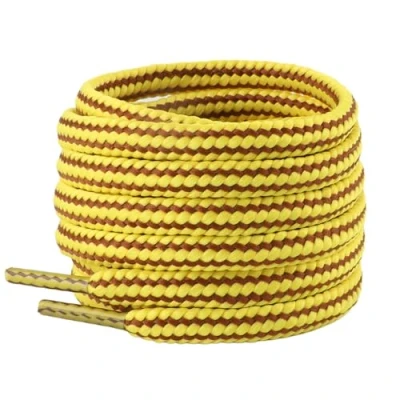 Bild av riemot 3 par runda skosnören [Ø 4 mm] slitstarka skoband ersättning skor för män, demon, barn, sportskor, arbetsskor, vandringsskor Gul och brun, 140 cm,