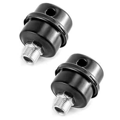 Bild av QWORK® Set med 2 ljuddämpare för luftkompressor, luftkompressor insugningsfilter i metall, 1/2 tum PT 20 mm