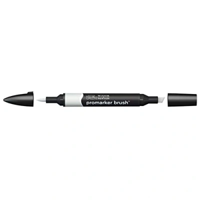 Bild av Winsor &amp; Newton 0204160 penselmärkpennor (för ritningar, kalligrafi, design och layouter, randfri ritning med kil penselspets) kall grå 2