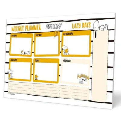 Bild av Grupo Erik Snoopy Weekly Planner A4 Family Calendar, 54 Tear Off Pages, Desk Organiser Planner, To Do List Gifts