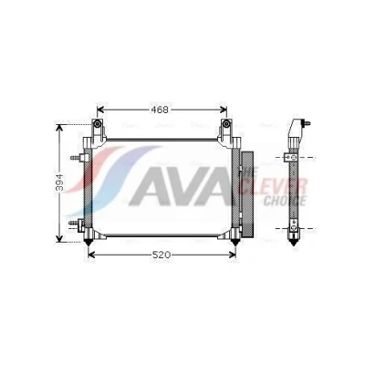 Bild av PRASCO DW5081D Condenseur De Clim avec déshydrateur 11,7 Aluminium 520 CHEVROLET: Matiz, Spark