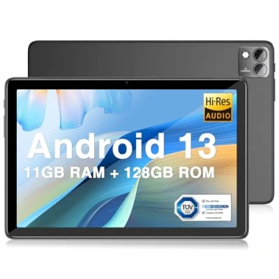 Bild av DOOGEE T10S Android 13 surfplatta 【2023】, 11 GB + 128 (TF 1TB) 10,1 tum, Unisoc T606 touch surfplatta, 8,4 mm ultratunn 6 600 mAh, 8MP+5MP Widevine L1 dubbel 4G LTE/5G wifi svart