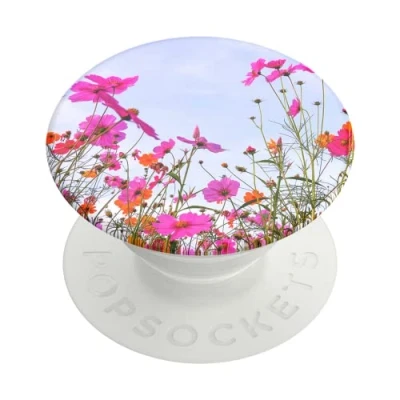 Bild av PopSockets: PopGrip Hopfällbar Stativ och Grepp för Smartphone Surfplatta med en Swappable PopTop Fuschia Bloom