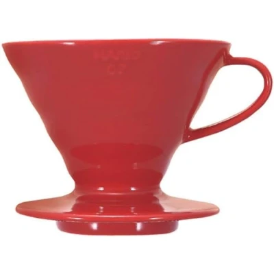 Bild av Hario VDC 02R V60 kaffefilterhållare porslinsstorlek 02/1 4 koppar, röd