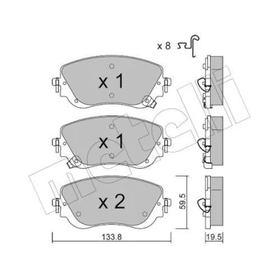 Bild av METELLI 22 1325 0 Jeu de plaquettes frein avec indicateur d&#039;usure FIAT: Tipo 3/5 portes, Break, Berline
