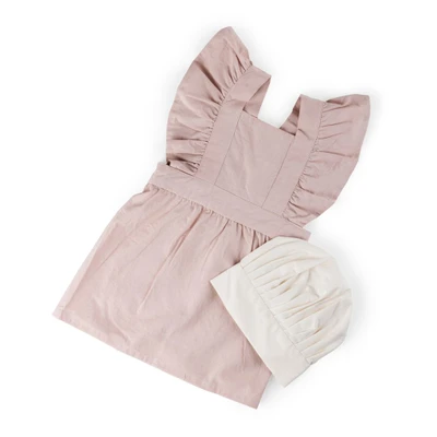 Bild av Sebra Förkläde och Kockmössa (Dusty Pink)