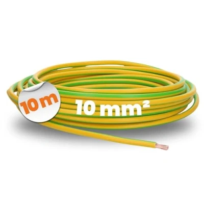 Bild av 10 meter lapp 4520005 H07V K mm² grön gul I jordkabel ledningsledning flexibel PVC enkel laddare tråd mm2 ledningar
