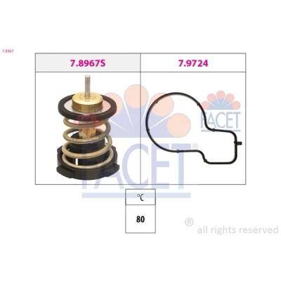 Bild av FACET 7.8967 Thermostat d&#039;eau 80 avec joint d&#039;étanchéite VOLKSWAGEN: Golf 7, Polo V 3/5 portes, 7 Variant, SEAT: Ibiza 4, Leon III ST, 4 ST