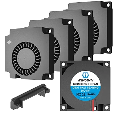 Bild av WINSINN fläkt 5 V 40 mm turbin turbo x 10 4010 DC borstlös dubbel kullager kylning med luftstyrningsdelar för Ender 3 3D skrivare 2 stift 0,09 A 0,45 W 6 000 + % RPM (paket
