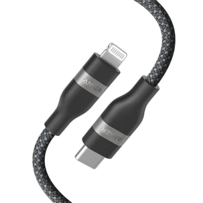 Bild av Anker USB C till Lightning kabel, 1,8 m återvunnen flätad 60 W ultrasnabb laddningskabel för iPhone 14/13/12/11 serien och mer (0.8m)