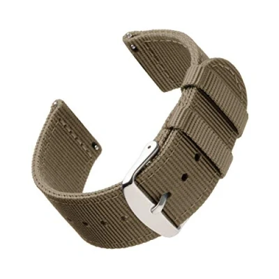 Bild av Archer Watch Straps Klockarmband i Premium Nylon för Herr och Damklockor Smarta Klockor med Snabbkoppling (Khaki, 22mm)