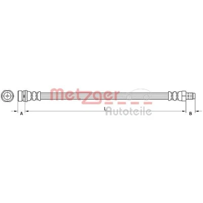 Bild av METZGER 4110795 Flexible De Frein 407 FORD: Focus 2, C Max, Max