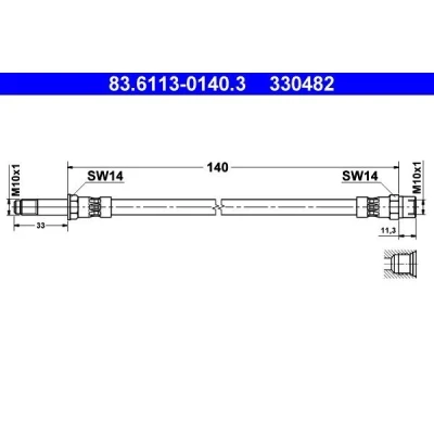 Bild av Bromsslang Ate 83.6113 0140.3