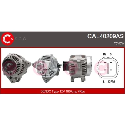 Bild av CASCO CAL40209AS Generator 12V 100A TOYOTA: Avensis II Station Wagon, RAV4 SUV, Hatchback