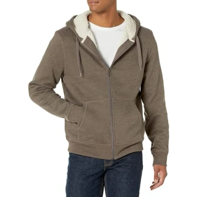 Bild av Amazon Essentials Men&#039;s Sherpa fodrad fleecetröja med dragkedja, Mörkbrun, M