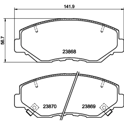 Bild av HELLA 8DB 355 010 231 Jeu de plaquettes frein avec indicateur d&#039;usure HONDA: CR V 4, Accord 7 Limousine, CIVIC 10