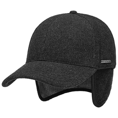 Bild av Stetson Vaby öronlapp Fullcap Herrar ullkeps vinterkeps keps Sluten på baksidan, med skärm, öronklaffar, foder, foder vinter höst L (58 59 cm) antracit
