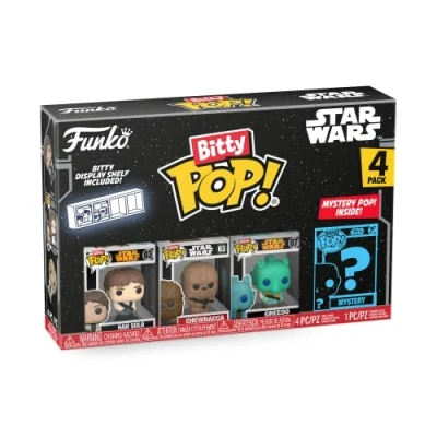 Bild av Funko Bitty POP! Star Wars Han Solo 4PKand A Surprise Mystery Minifigur 2,2 cm (0,9 tum) Samlingsbar Stapelbar displayhylla ingår Presentidé Partypåsar Strumpa Cake Topper