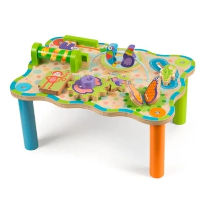 Bild av Melissa &amp; Doug , Djungelaktivitetsbord Babylek Träleksak 3+ Present för pojke eller flicka