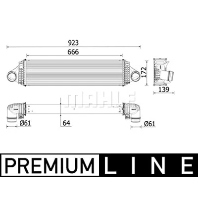 Bild av MAHLE ORIGINAL CI 550 000P Intercooler VOLVO: V40 3/5 portes
