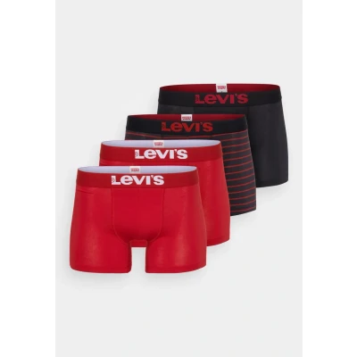 Bild av Levi&#039;s MEN Solid Basic Vintage Stripe 4 PACK Underkläder, Storlek: Small, Red/black