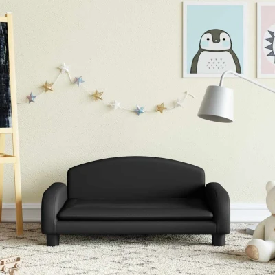Bild av VidaXl Barnsoffa 70X45X30 Cm Svart Konstläder