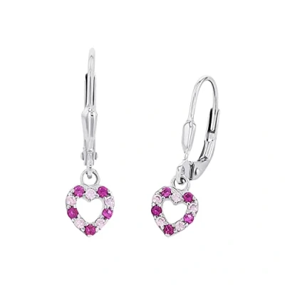 Bild av Prinzessin Lillifee Örhängen Öronsmycken, med Zirconia synth., 2,1 cm, Rosa, Hjärta, Kommer i smyckespresentförpackning, 9082650