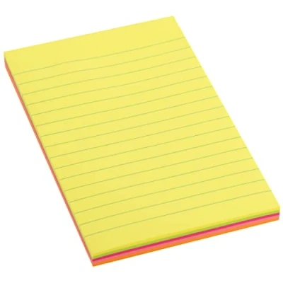 Bild av D.RECT 110520 notislappar 98 x 150 mm 100 ark neon linjerat