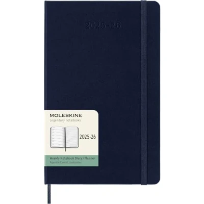 Bild av Moleskine 18 Monate Wochen Notizkalender 2025/2026, L/A5, 1 Wo = Seite, Rechts linierte Fester Einband, Saphir