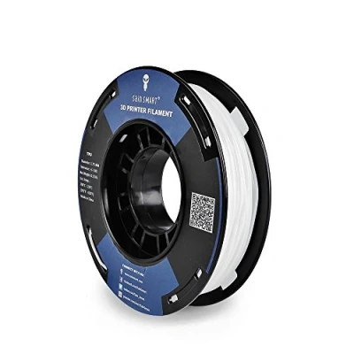Bild av SainSmart liten spole 1,75 mm TPU flexibel 3D filament 250 g, mått +/ 0,05 mm, Shore 95 A (vit)