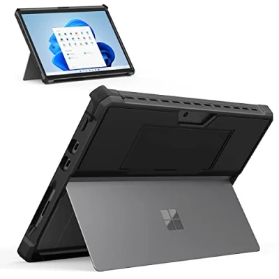 Bild av MoKo Case Fits Microsoft Surface Pro 8 13&quot; Touchscreen 2021 Release Tablet, All in One Protective Rugged Cover with Hand Strap, Compatible Type Keyboard, Black