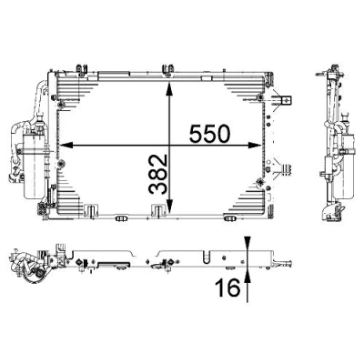 Bild av MAHLE ORIGINAL AC 335 000P Condenseur De Clim avec déshydrateur 550 OPEL: Corsa C 3/5 portes, Tigra Twintop, Combo Tour