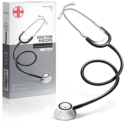 Bild av AIESI® Professionellt dubbelhuvud stetoskop för vuxna färg svart DOCTOR B SCOPE, Garanti 24 månader
