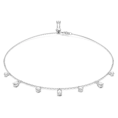 Bild av Swarovski Attract justerbar choker, kontrasterande briljant och päron droppslipade vita kristaller, rodiumpläterad från Collection för kvinnor