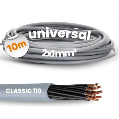 Bild av 10 meter Lapp 1119852 Ölflex Classic 110 PVC Styrkabel 2x1 mm² utan grön/gul skyddsledare I 2 ledare Kabel