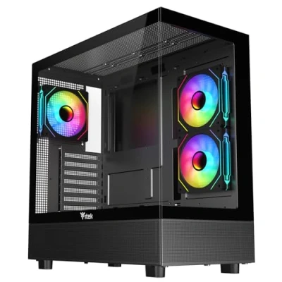 Bild av Itek Case SHOWBUI 42B Gaming Tower, ATX, 3 x 12 cm ARGB fläkt, 2 USB3, Type C, sido och frontpanel tempglas