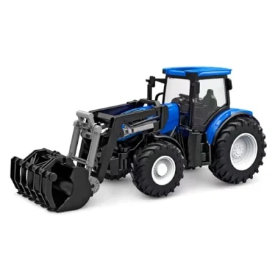 Bild av Kids GLOBE RC traktor 2,4 GHz (bolldog med ljus och frontlastare, längd: 27 cm, blå, fjärrkontroll, från 6 år) 510315