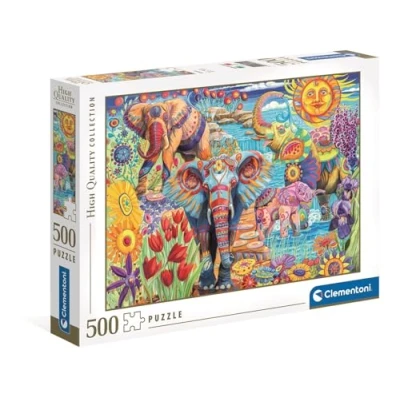 Bild av Clementoni Jigsaw Puzzle Artwork Elephants Carnival 500pcs. Golv