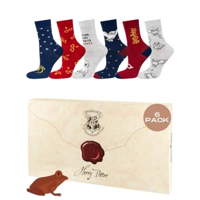 Bild av Wizarding World Harry Potter Roliga Strumpor Dam Funny Gift For Men Present Julklapp 40 45 Hogwarts 6 Par