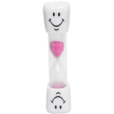 Bild av Dental Estetics UK barntandborsttimer 2 minuter leende sandtimer för borstning av barns tänder (rosa)