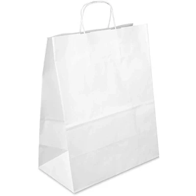 Bild av Netuno 20 stycken vita papperspåsar med handtag 18 x 21 8 cm pappersbärväskor presentpåsar kraftpapperspåsar shoppingpåsar kraftpapper presentpåse liten