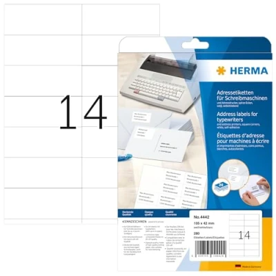 Bild av HERMA fanfold perforated continuous address labels 280 pcs. 105 x 42 mm