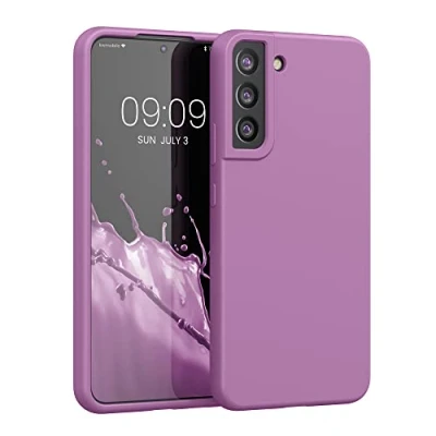 Bild av kwmobile fodral kompatibelt med Samsung Galaxy S22 Plus silikon mobiltelefonfodral mjuk yta trådlös laddning orkidé lila
